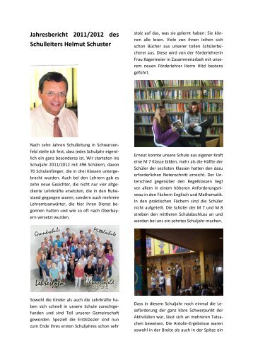 Jahresbericht 2011/2012 des Schulleiters Helmut Schuster