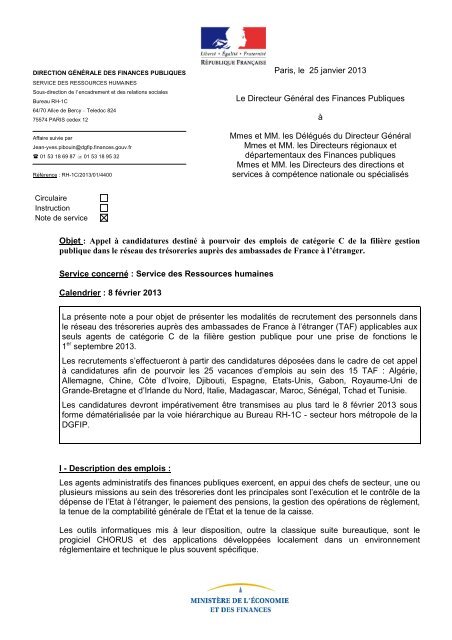 RH-1C/2013/01/4400 appel C - Syndicat CGT des Finances Publiques