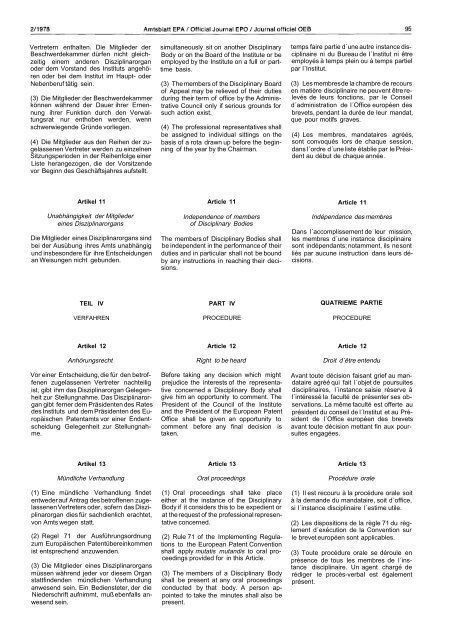 Amtsblatt des Europäischen Patentamts - European Patent Office