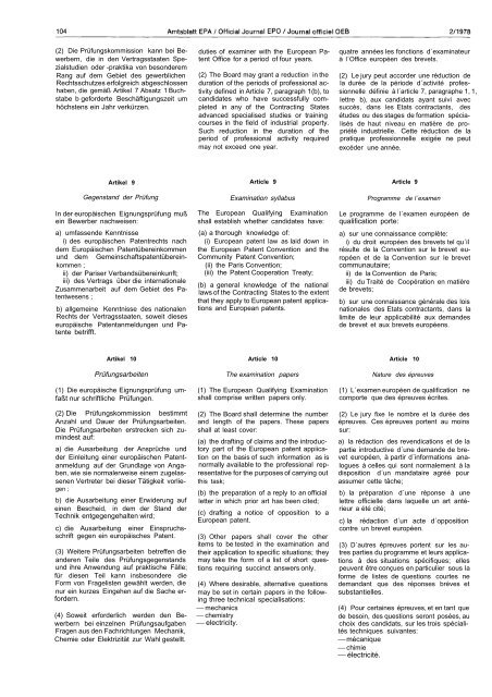 Amtsblatt des Europäischen Patentamts - European Patent Office