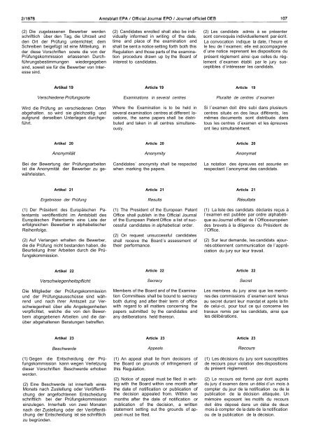 Amtsblatt des Europäischen Patentamts - European Patent Office