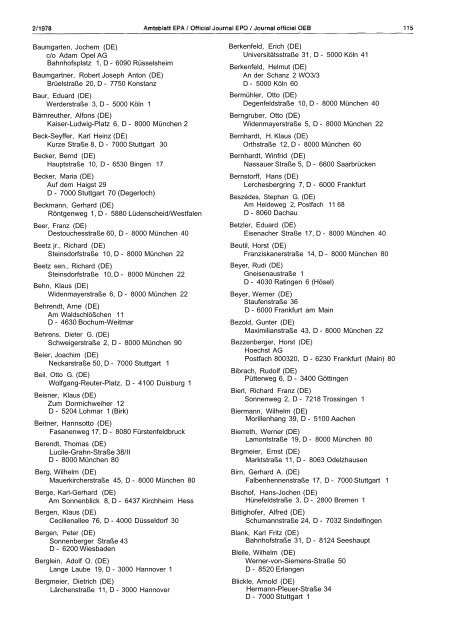 Amtsblatt des Europäischen Patentamts - European Patent Office