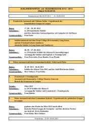 Austauschaktivitäten 2012/13 - Dreieichschule