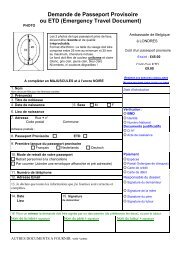 Demande de Passeport Provisoire ou ETD (Emergency Travel Document)