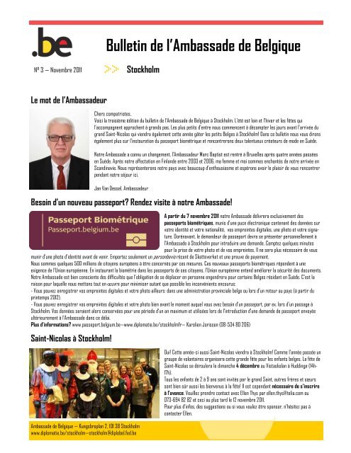 Bulletin de l’Ambassade de Belgique