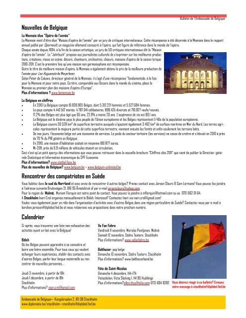 Bulletin de l’Ambassade de Belgique