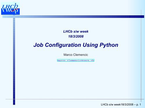 Job Configuration Using Python
