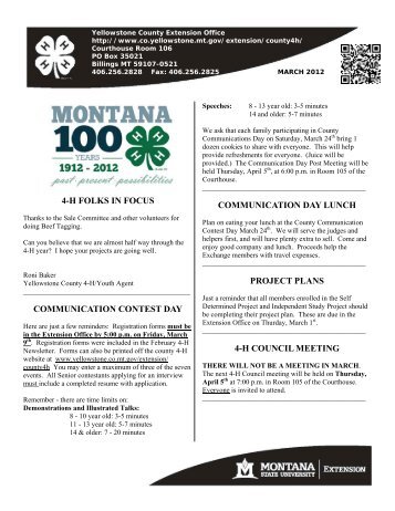4-H FOLKS IN FOCUS COMMUNICATION CONTEST DAY ...