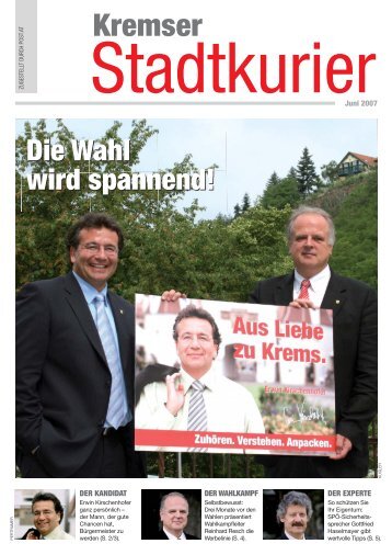 Kremser Die Wahl wird spannend! - SPÖ Stadtorganisation Krems