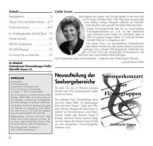 Kirchenzeitung - Evangelische Kirchengemeinde Franz von Roques ...