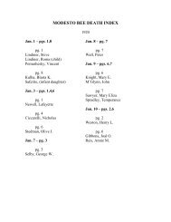 MODESTO BEE DEATH INDEX