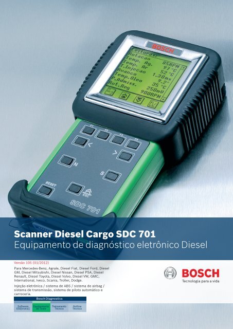 Scanner Diesel Cargo SDC 701 Equipamento de diagnóstico eletrônico Diesel
