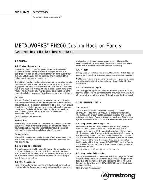 Metalworks Rh200 Custom Hook On Panels Armstrong