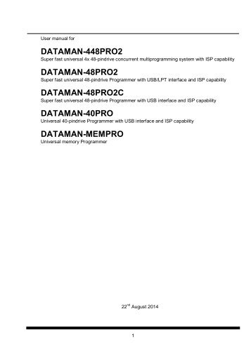 Dataman 40Pro Manual - Dataman Programmers Ltd.
