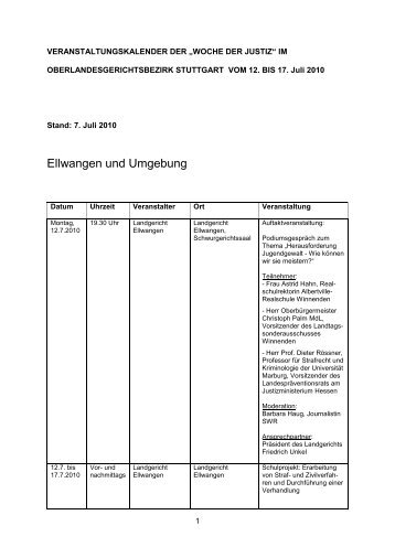 Ellwangen und Umgebung - Justiz Baden-Württemberg