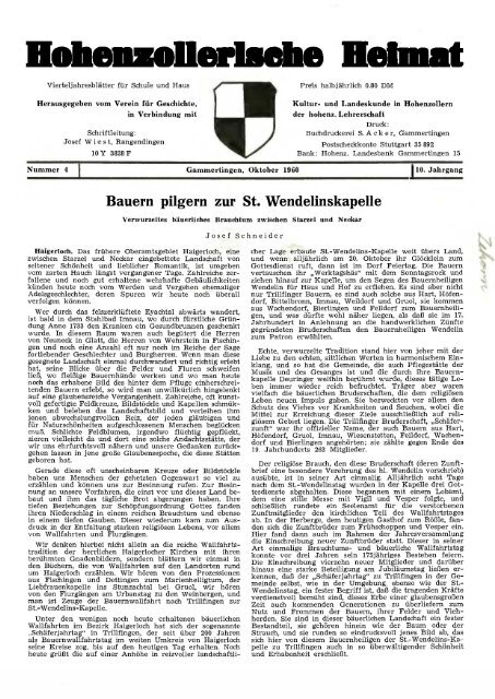 Ausgabe 1960 - Hohenzollerischer Geschichtsverein eV