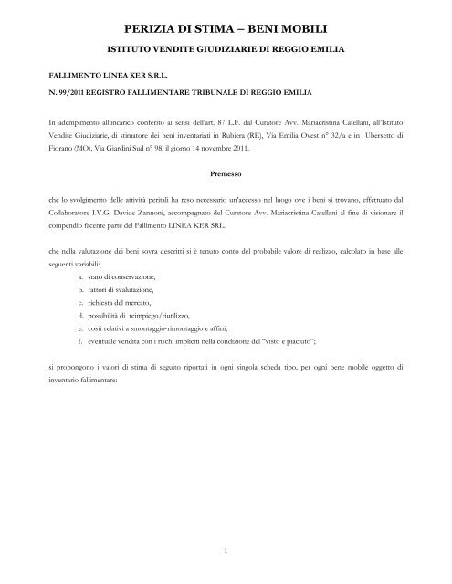 Perizia Beni Mobili perizia di stima beni mobili astagiudiziaria Perizia Beni Mobili perizia di stima beni mobili astagiudiziaria