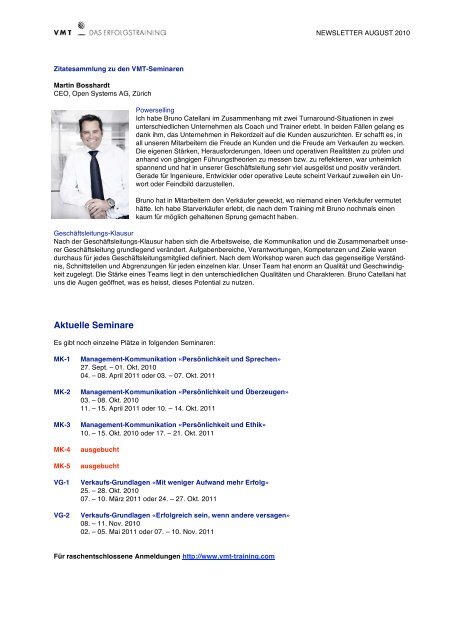 Download Newsletter PDF - Heidi M. Zöllig, Bruno L. Catellani