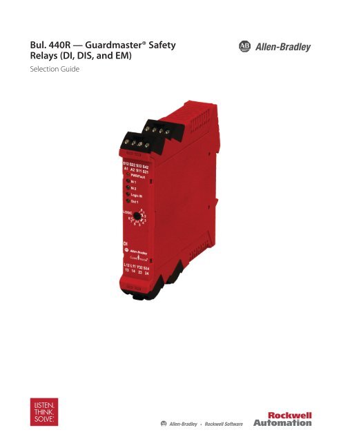 Bul. 440R — Guardmaster® Safety Relays (DI, DIS, and EM ...