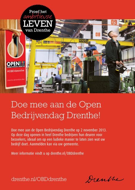 Doe mee aan de Open Bedrijvendag Drenthe!