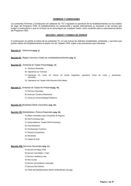 Terminos y Condiciones v06 01 2011 - Visa