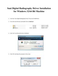 Suni Digital Radiography Driver Installation for Windows 32/64 Bit Machine