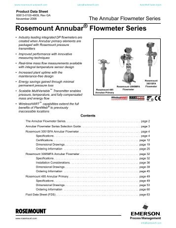 Rosemount Annubar Flowmeter Series