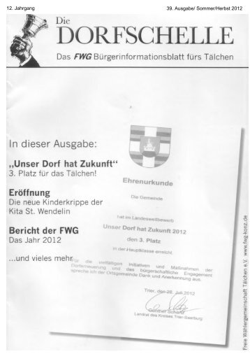 Sommer/Herbst 2012 - Freie Wählergemeinschaft Konz eV