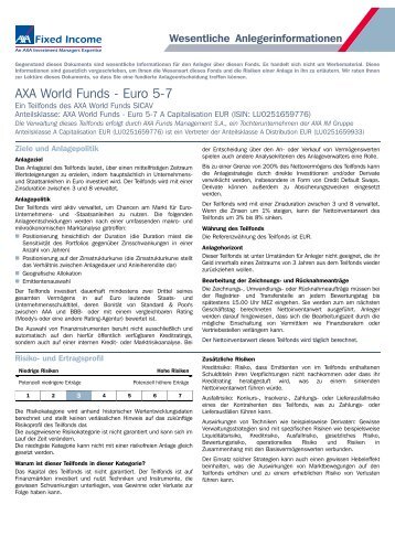 AXA World Funds - Euro 5-7 Unternehmensund