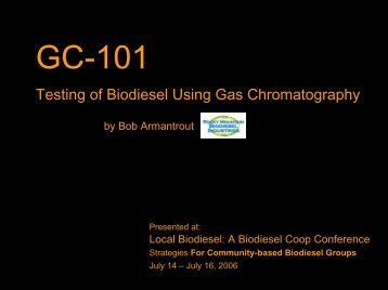 Testing of Biodiesel Using Gas Chromatography - Collective ...