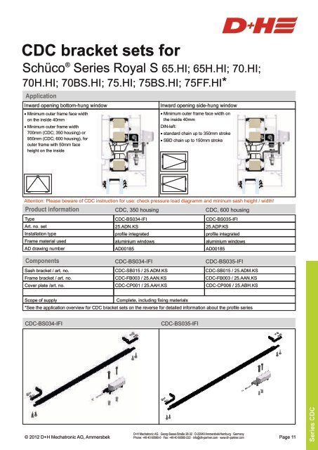 CDC bracket sets for - D+H Mechatronic