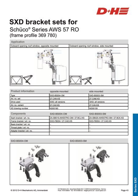 CDC bracket sets for - D+H Mechatronic