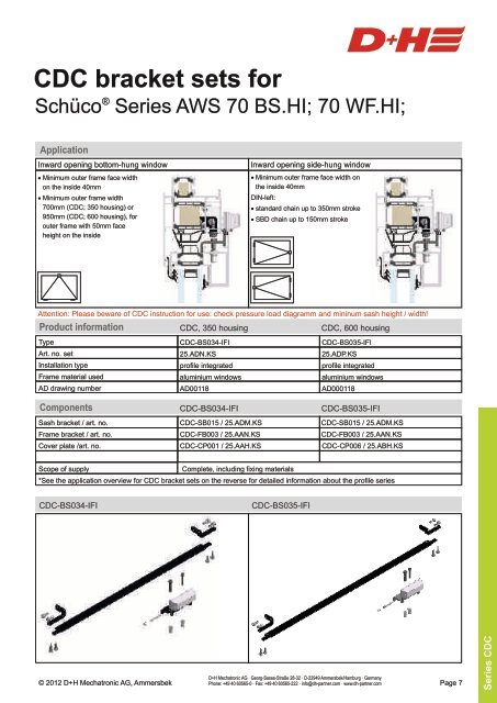 CDC bracket sets for - D+H Mechatronic