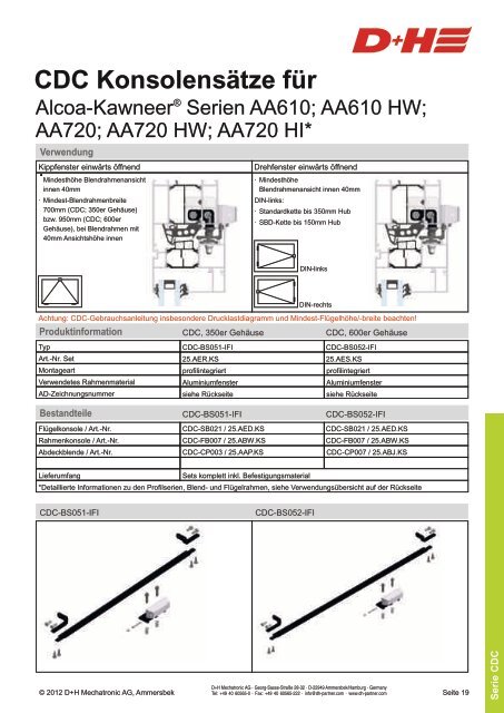 CDC Konsolensätze für - D+H Mechatronic