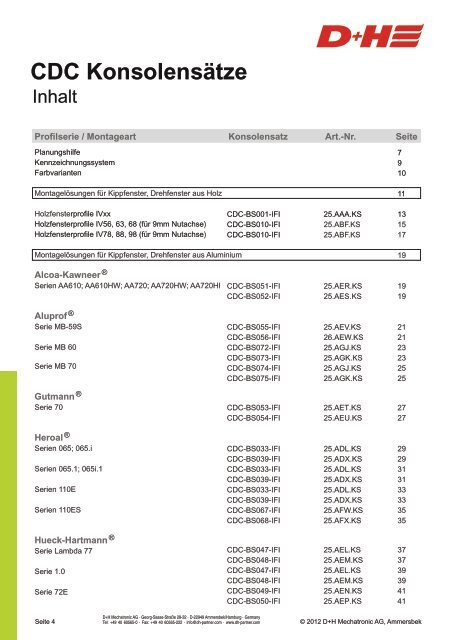 CDC Konsolensätze für - D+H Mechatronic