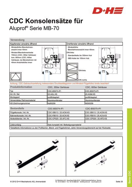 CDC Konsolensätze für - D+H Mechatronic