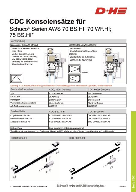 CDC Konsolensätze für - D+H Mechatronic