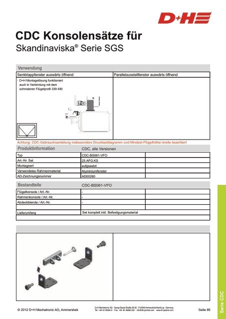 CDC Konsolensätze für - D+H Mechatronic