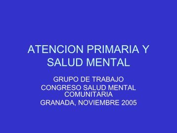 ATENCION PRIMARIA Y SALUD MENTAL