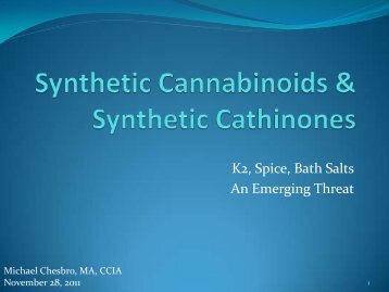 Synthetic Cannabinoids and Designer Drugs - Michael Chesbro