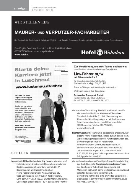 Dornbirner Gemeindeblatt KW 09 vom 02.03.2012
