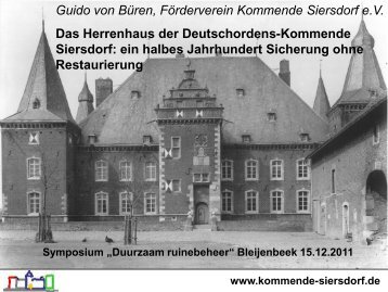 Guido von Büren, Förderverein Kommende Siersdorf e.V. Das ...