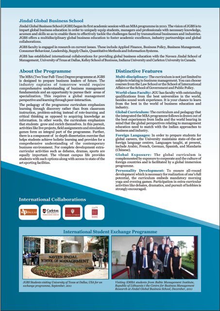 JGBS MBA Brochure new design - Jindal Global Business School