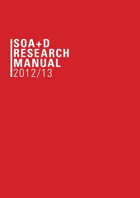 soa+d research manual - School of Architecture and Design, KMUTT