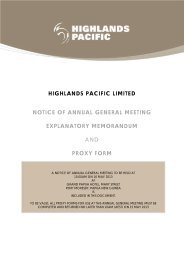Notice of Meeting & Proxy Form - Highlands Pacific
