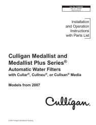 Culligan Medallist and Medallist Plus Series