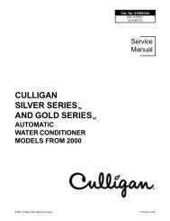 CULLIGAN SILVER SERIES AND GOLD SERIES