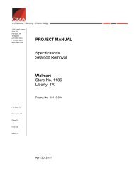 PROJECT MANUAL Specifications Seafood Removal Walmart Store No 1186 Liberty TX