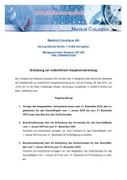 Vorschlag für die Tagesordnung der ... - medical columbus