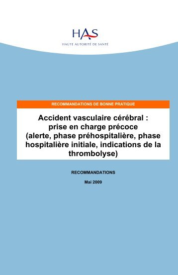 Accident vasculaire cÃ©rÃ©bral prise en charge prÃ©coce ...